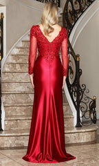 Adora Design 3348-03 - Embellished Sleeve Gown
