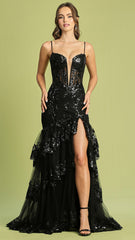 Adora Design 3219 - Sparkling Lace Tiered Mermaid Dress