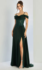 Adora Design 3251 - Cold Shoulder Beaded Lace Formal Gown