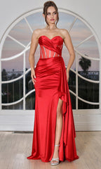 Adora Design 3290 - Sweetheart Illusion Prom Gown with Side Sash