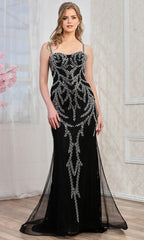 Adora Design 3304 - Floral Lace Mermaid Sleeveless Gown