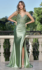 Adora Design 3349 - Beaded Detail Strapless Prom Gown