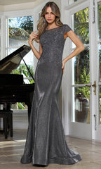 Adora Design 3355-03 - Cap Sleeve Mermaid Style Formal Gown
