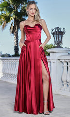 Adora Design 3368 - Draped Cowl Neckline Corset Prom Gown
