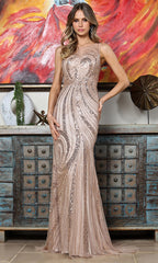 Adora Design 3378-03 - Illusion Jewel Sheath Formal Gown