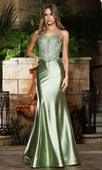 Adora Design 3386 - Embroidered Corset Sheath Style Gown