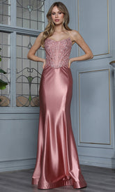 Adora Design 3386 - Embroidered Corset Sheath Style Gown