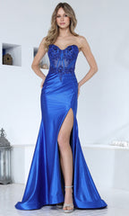Adora Design 3394 - Embellished Corset Strapless Prom Gown