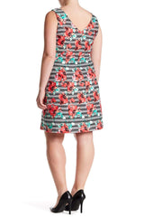 Adrianna Papell - AP1D100873 Floral Striped Sheath Cocktail Dress