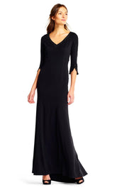 Adrianna Papell - AP1E201431 Embellished Long Sleeve Stretch Gown
