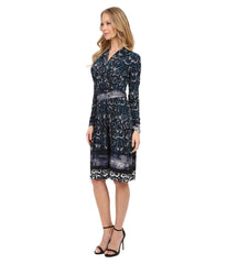 Adrianna Papell - Printed V-Neck Dress 15246570