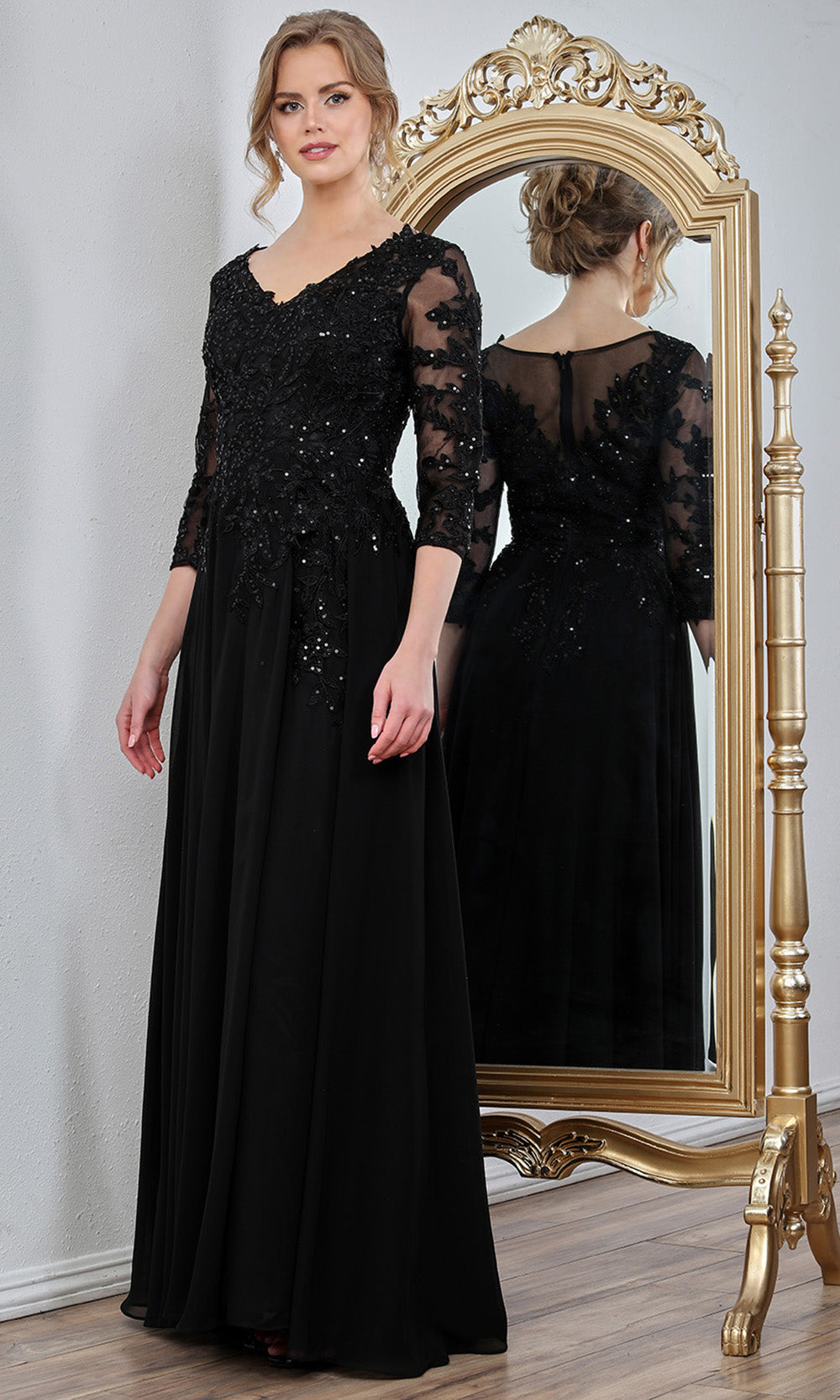 Adora Design 3247-03 - Three Quarter Sleeve Gown