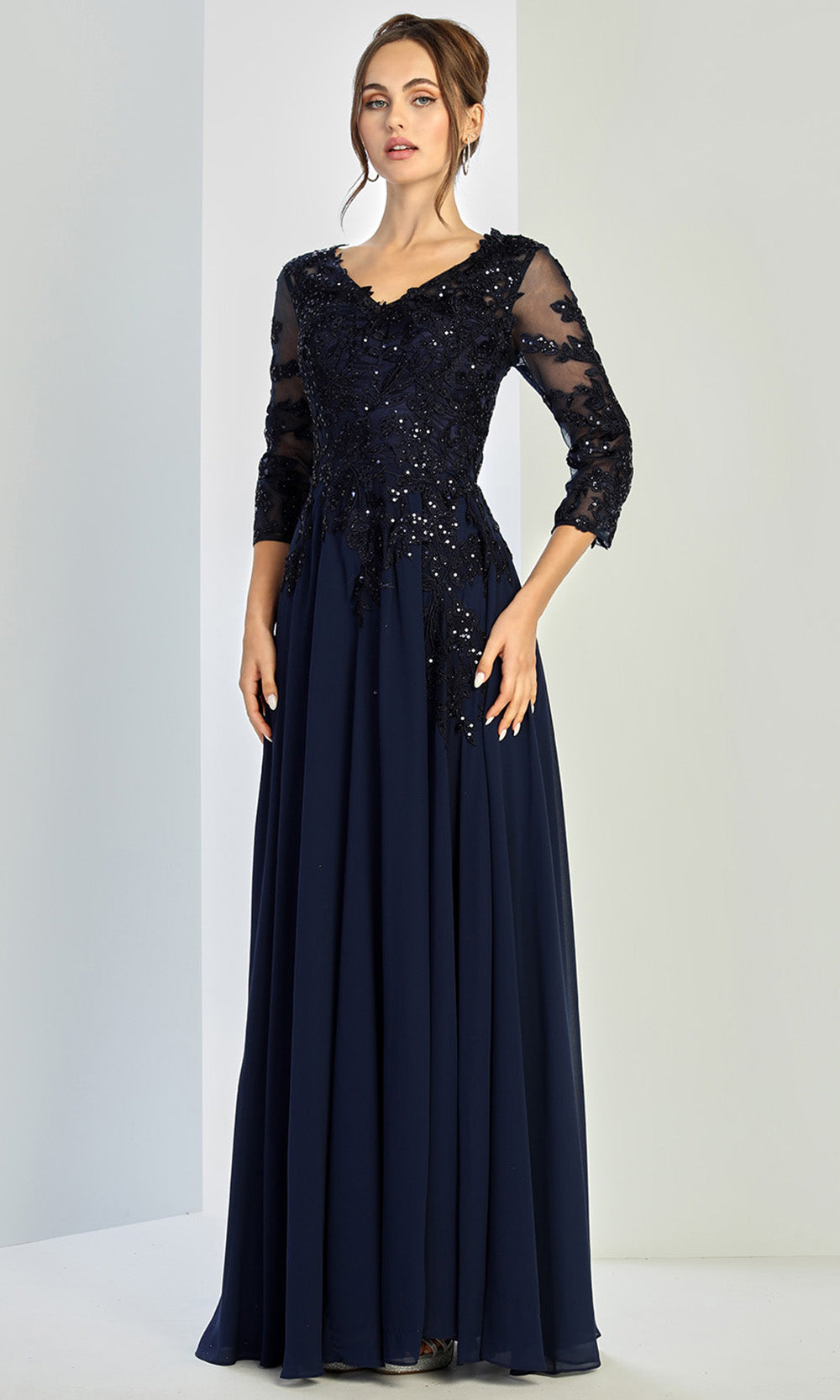 Adora Design 3247-03 - Three Quarter Sleeve Gown
