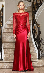 Adora Design 3348-03 - Embellished Sleeve Gown