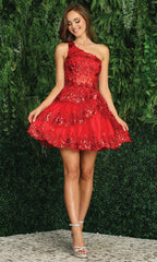 Adora Design 1044 - One Shoulder Tiered Party Dress