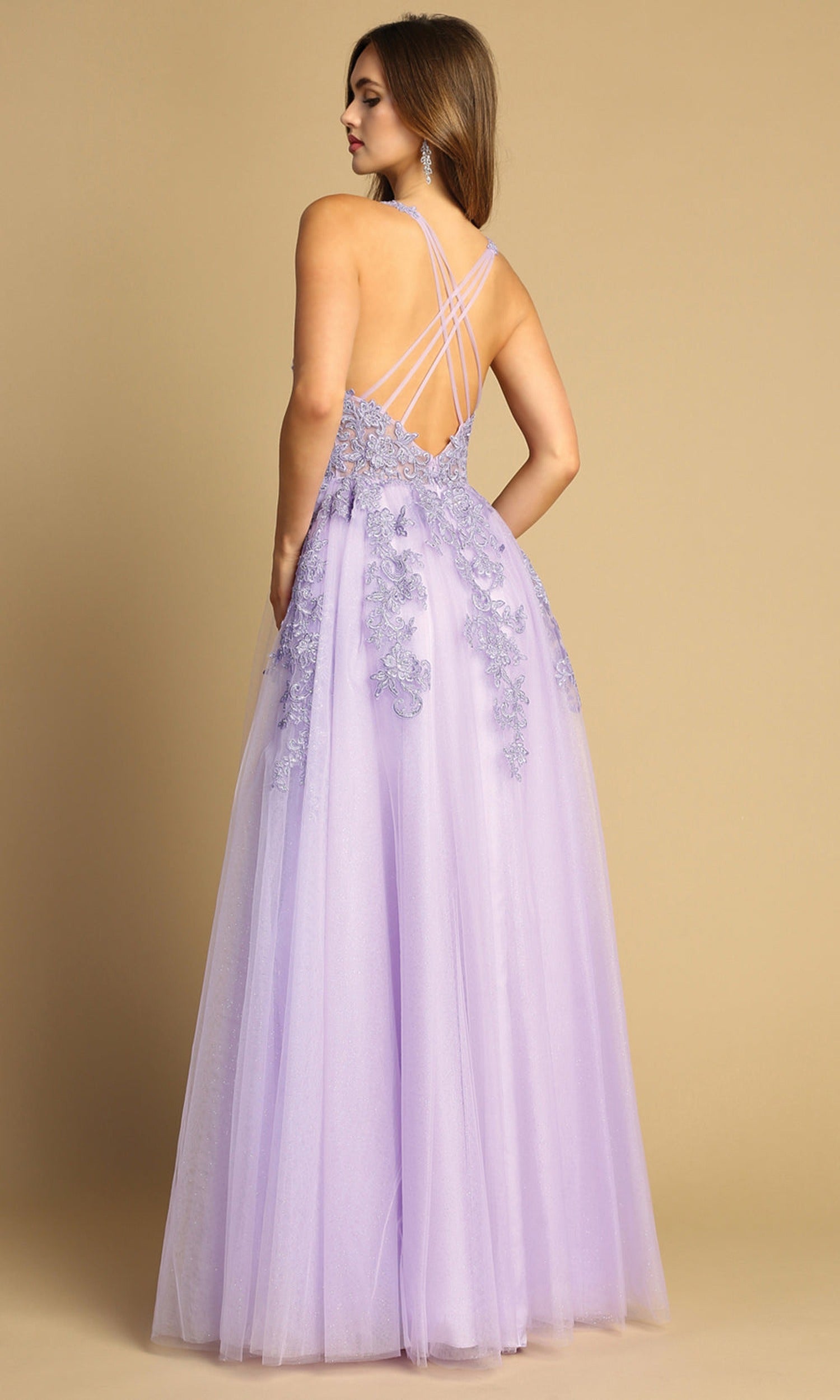 Adora Design 3088 - Applique Sleeveless A-Line Evening Dress
