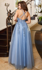 Adora Design 3088 - Applique Sleeveless A-Line Evening Dress