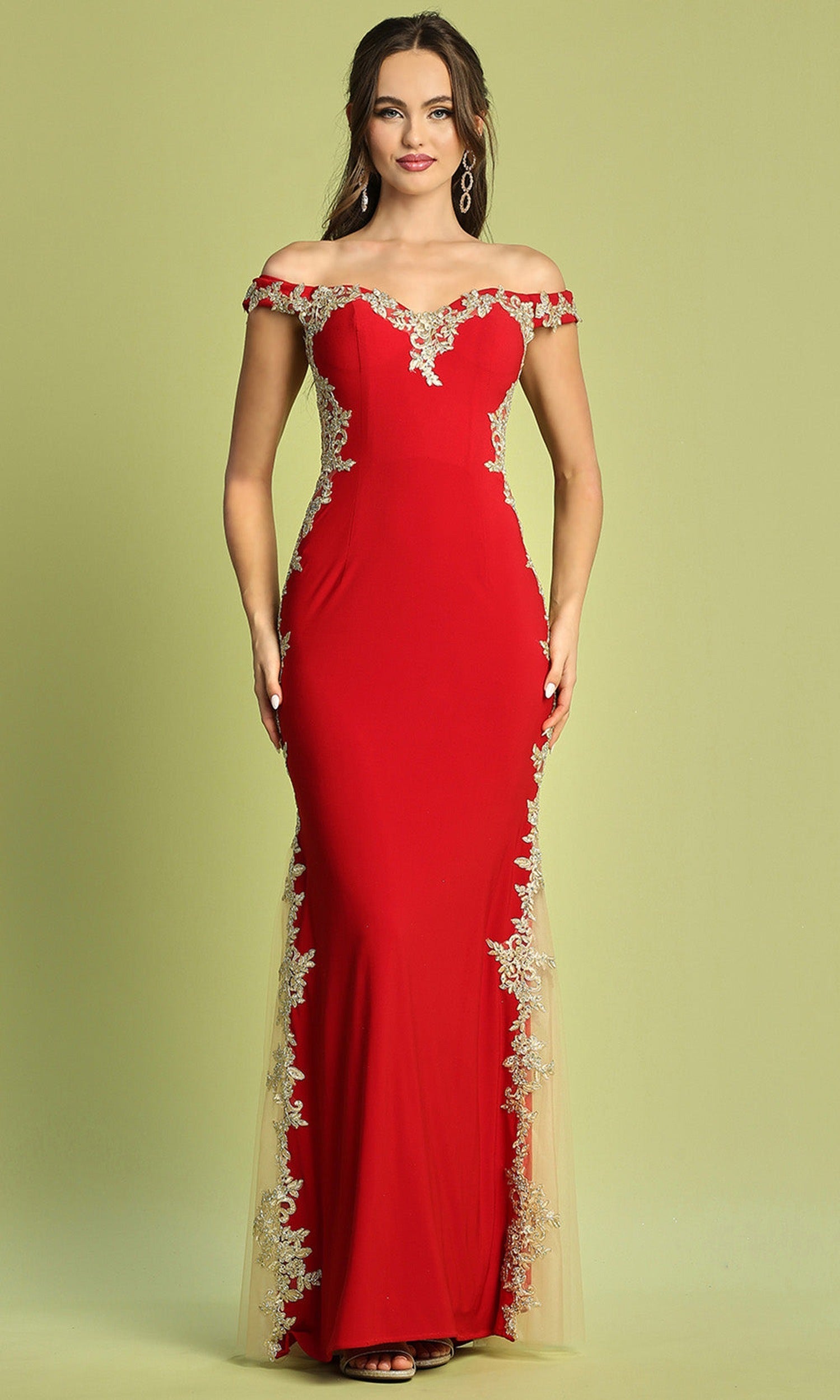 Adora Design 3117 - Applique Bodice Mermaid Evening Dress