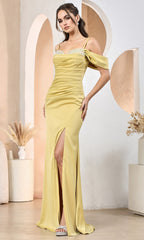 Adora Design 3191 - Beaded Bust Cold Shoulder Evening Dress