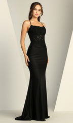 Adora Design 3224 - Floral Embroidered Sleeveless Sheath Dress