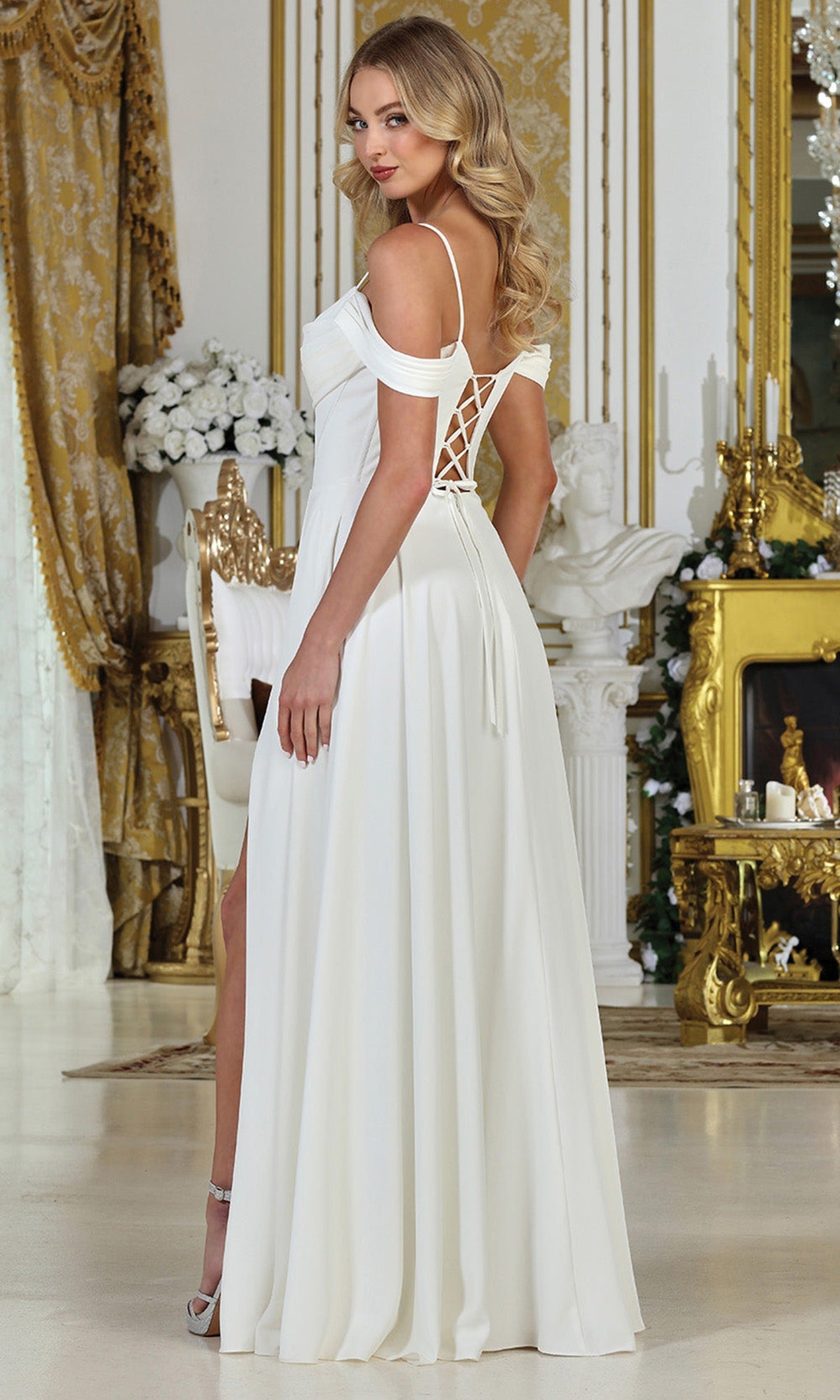Adora Design 3229-01 - Off Shoulder A-Line Bridal Gown