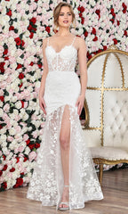 Adora Design 3242 - Floral Applique Sweetheart Mermaid Gown