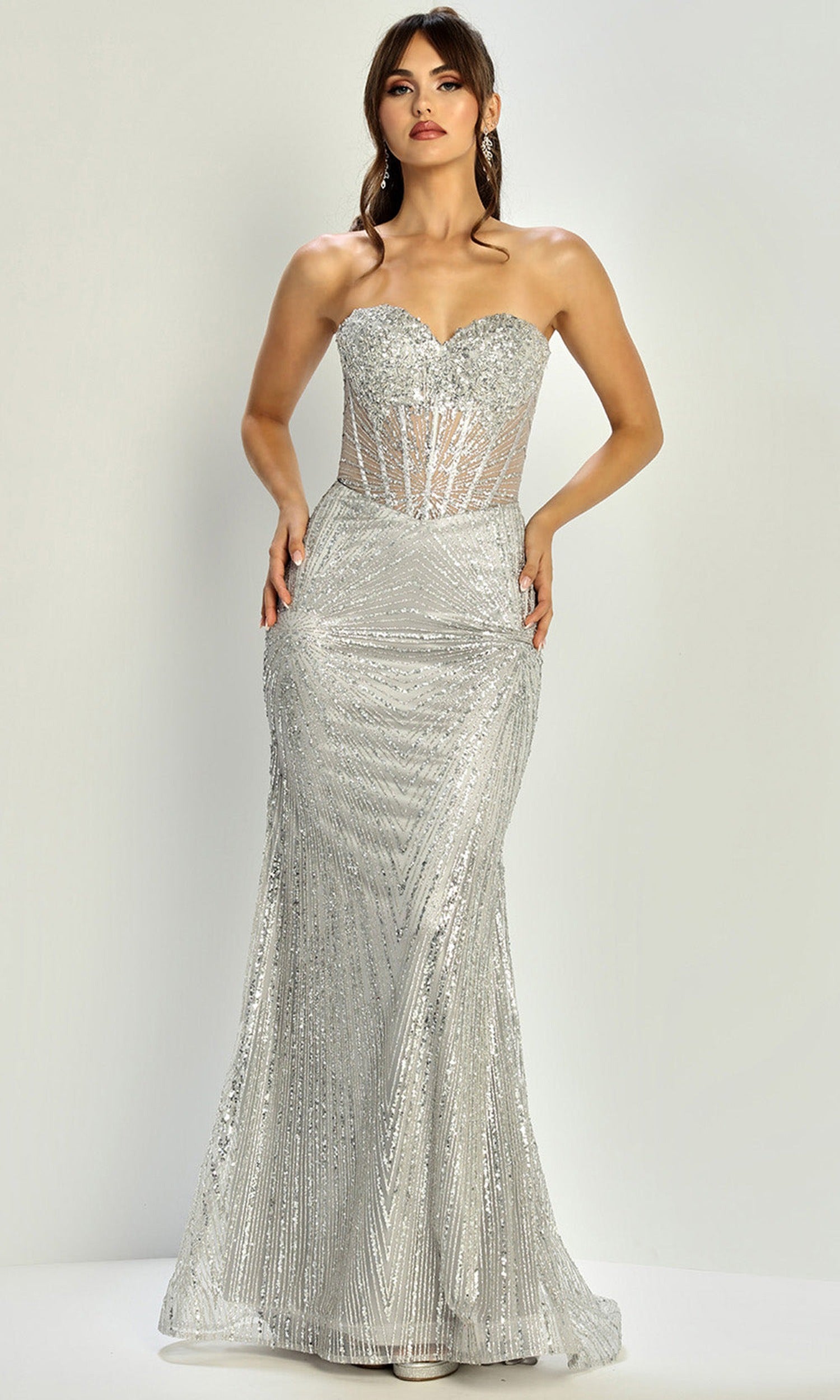 Adora Design 3279 - Shimmering Applique Sweetheart Fitted Gown