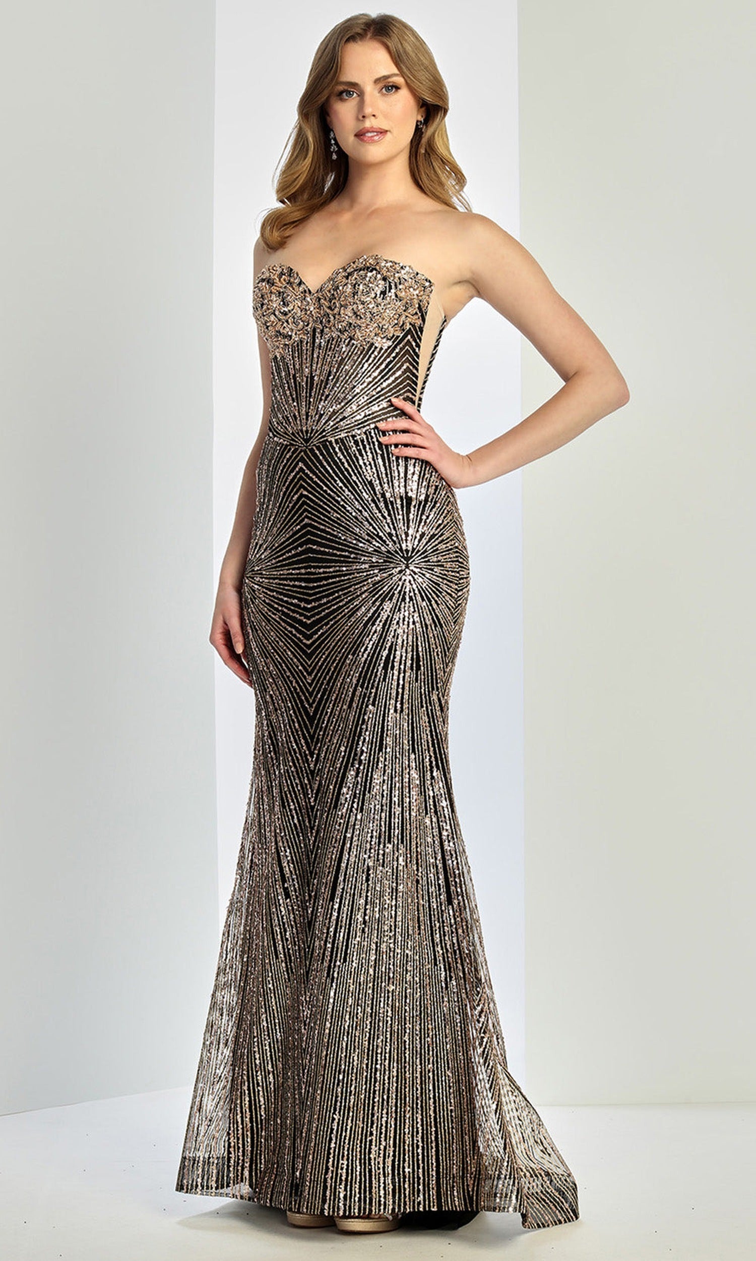 Adora Design 3279 - Shimmering Applique Sweetheart Fitted Gown
