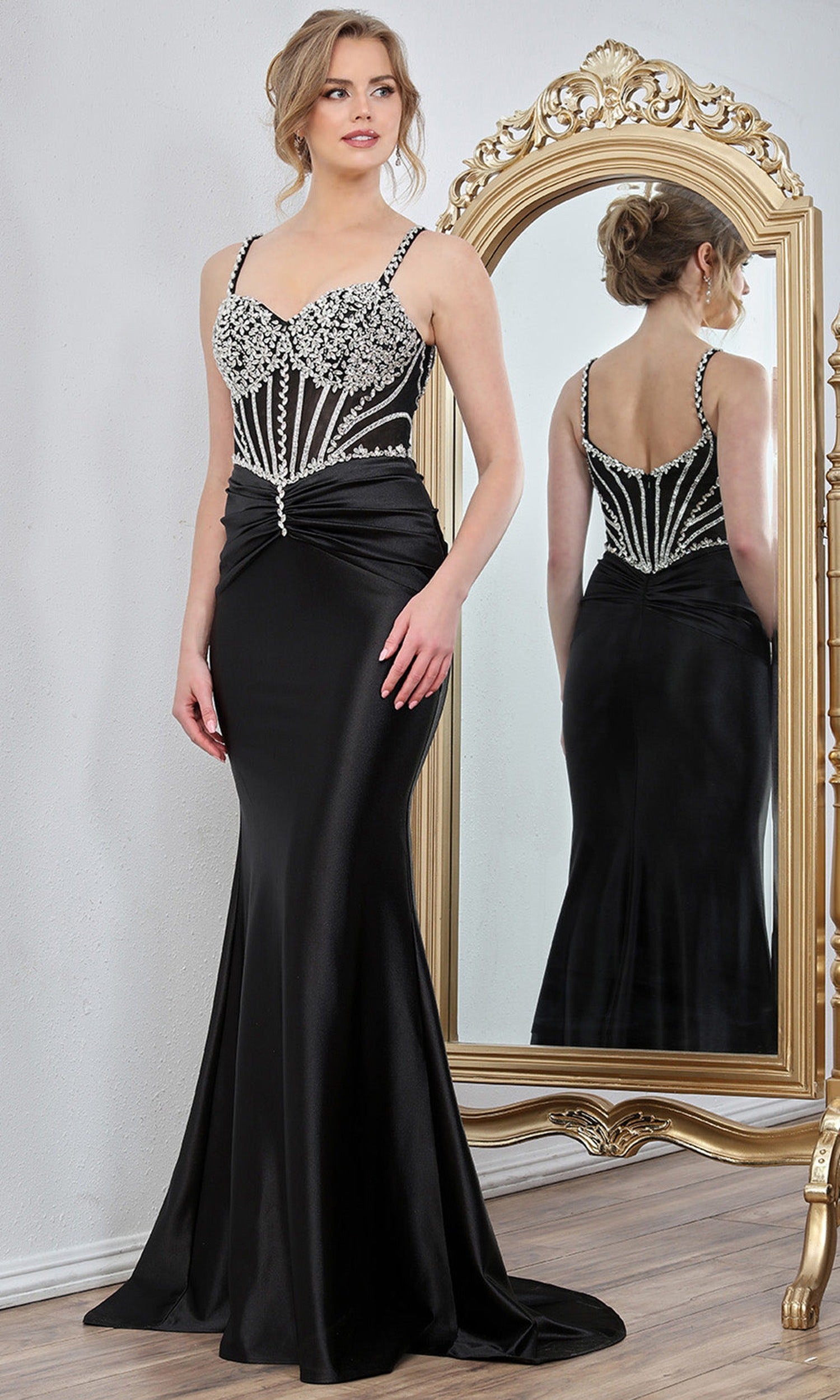 Adora Design 3294 - Ruched Waist Crystal Ornate Prom Gown