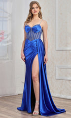 Adora Design 3295 - Beaded Lattice Back Sheath Prom Gown