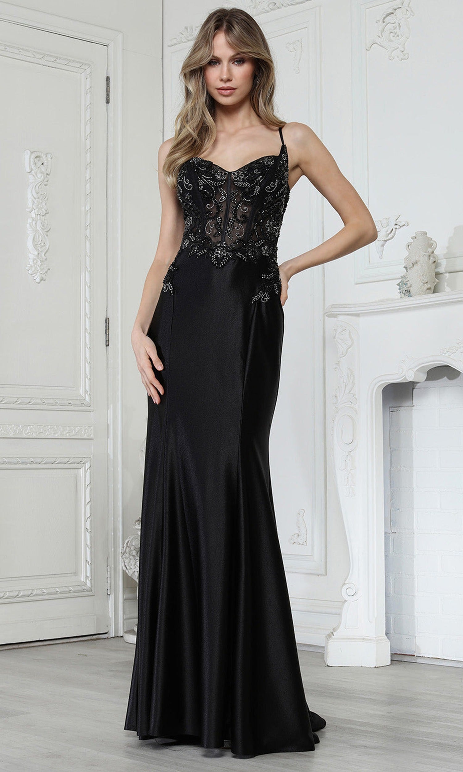 Adora Design 3358 - Strappy Back Dazzling Beaded Evening Gown