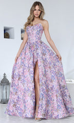 Adora Design 3389 - Sweetheart Neck Floral Ballgown with Slit